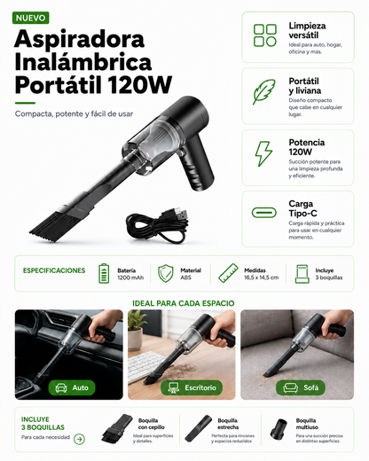 Aspiradora Inalámbrica Portátil