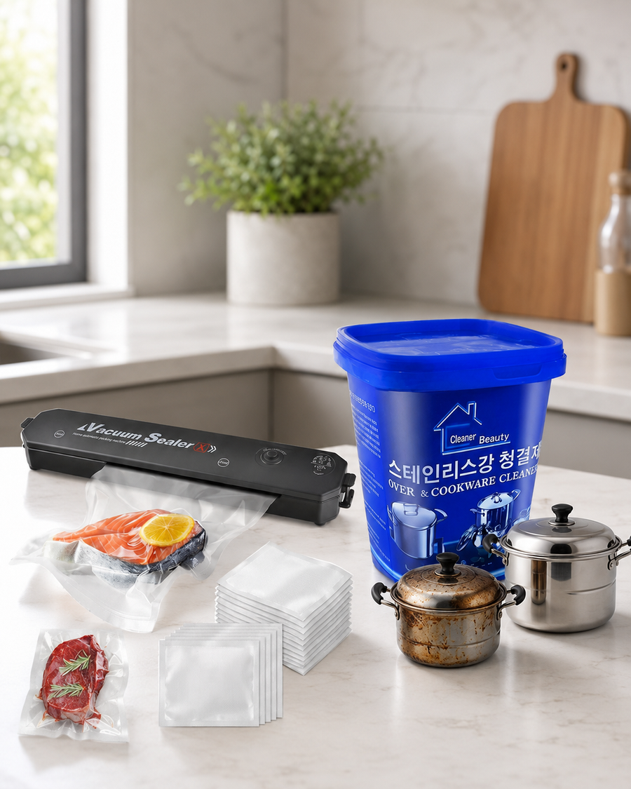 Pack Cocina Inteligente: Selladora al Vacío + Limpiador Multiuso
