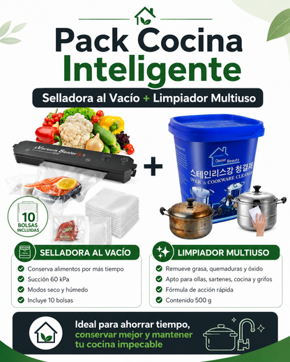 Pack Cocina Inteligente: Selladora al Vacío + Limpiador Multiuso