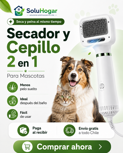 CleanPet Duo | Secador y Cepillo 2 en 1 para Mascotas