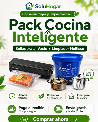 Pack Cocina Inteligente: Selladora al Vacío + Limpiador Multiuso